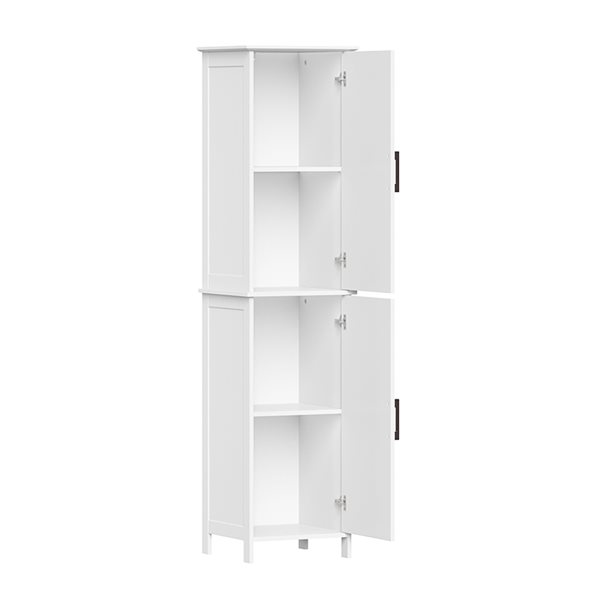RiverRidge Home Monroe 14.75-in W x 60-in H x 13.38-in D White MDF Freestanding Linen Cabinet