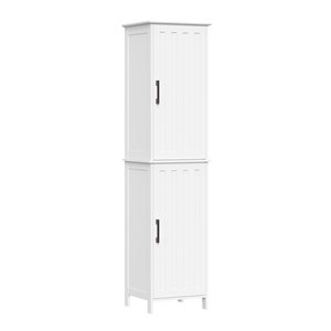 RiverRidge Home Monroe 14.75-in W x 60-in H x 13.38-in D White MDF Freestanding Linen Cabinet