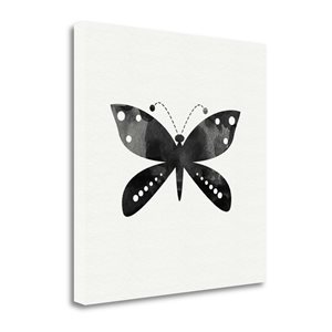 Tangletown Fine Art "Black and White Butterfly IV" by Linda Woods 20-in x 20-in Canvas Print