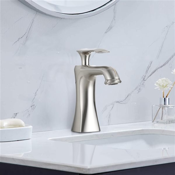 Dornberg Brushed Nickel 1-Handle Single Hole Bathroom Sink Faucet