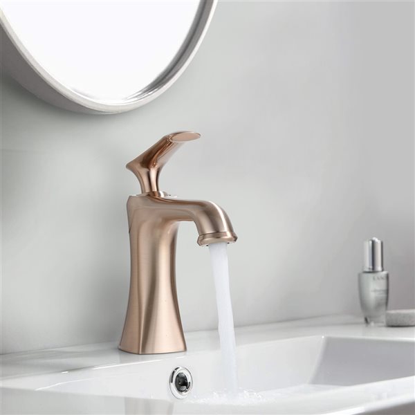 Dornberg Rose Gold 1-Handle Single Hole Bathroom Sink Faucet