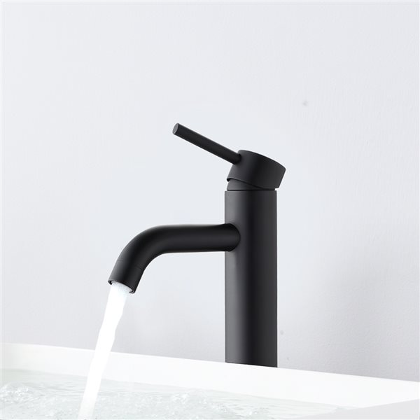 Dornberg Matte Black Single Hole High Bathroom Sink Faucet