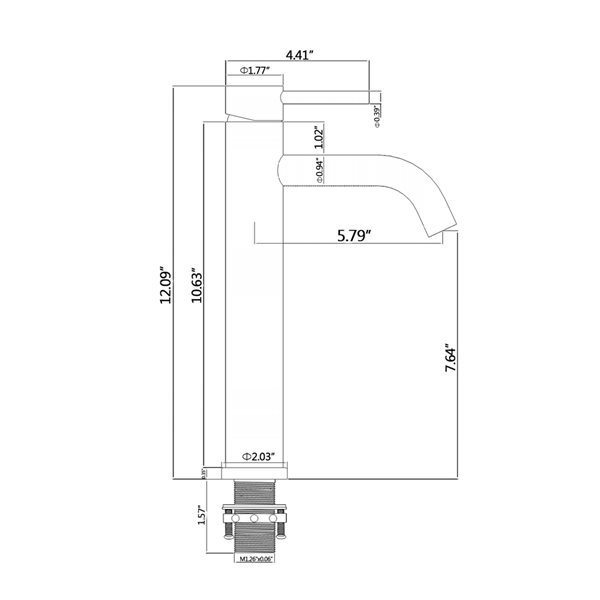Dornberg Matte Black Single Hole High Bathroom Sink Faucet