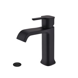 Dornberg Matte Black 1-Handle Single Hole Bathroom Sink Faucet with Pop-up Drain