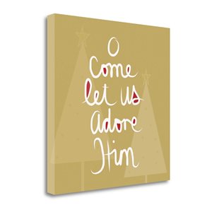 Tangletown Fine Art Frameless 20-in x 20-in Canvas Print - "O Come Let Us Adore Him - Gold"