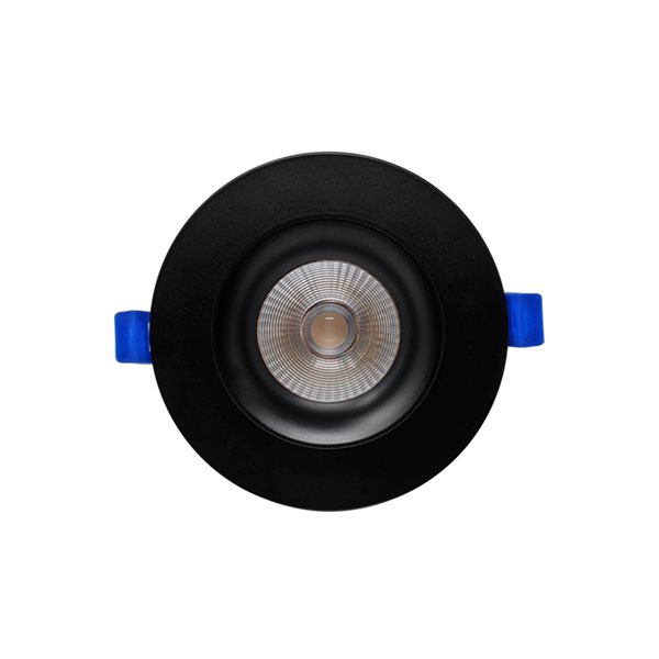 DawnRay 4-in LED Black Round Airtight IC Baffle Dimmable Recessed Light Kit