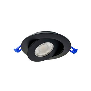 DawnRay 4-in LED Black Airtight IC Round Gimbal Dimmable Recessed Light Kit