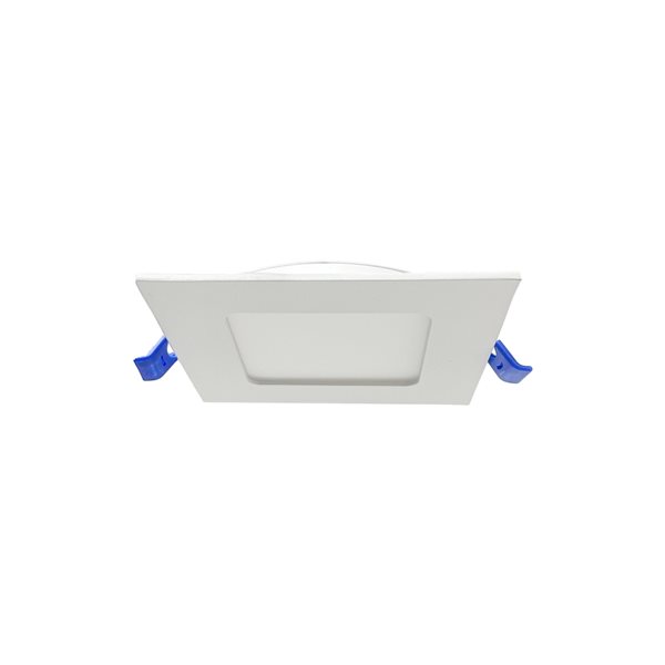 Ensemble d'éclairages encastrés DawnRay DEL à intensité variable carrés blancs de 4 po étanche à l'air IC, paquet de 6