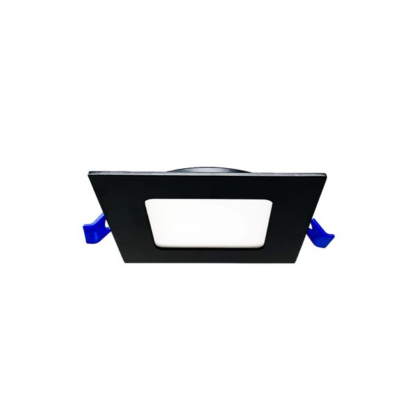 Ensemble d'éclairages encastrés DawnRay DEL à intensité variable carrés noirs de 4 po étanche à l'air IC, paquet de 10