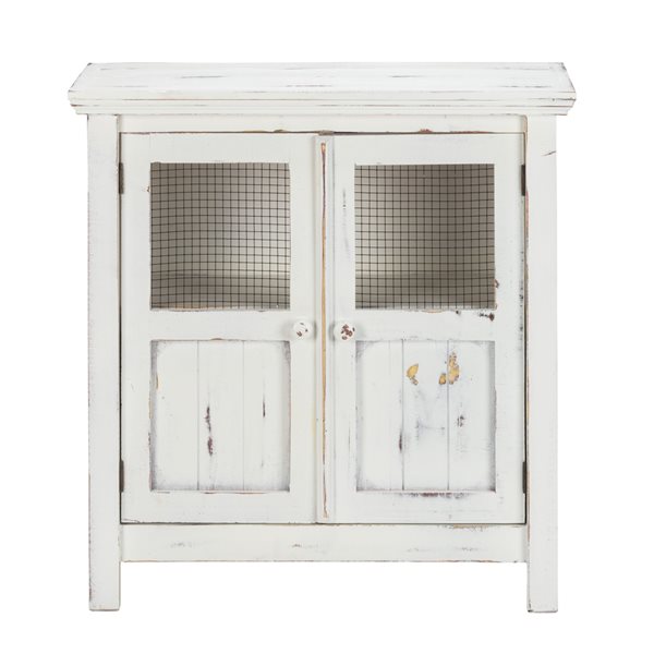 Luxury Living Furniture Loft Distressed White Alder Wood Sideboard
