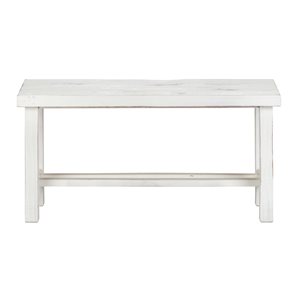 Luxury Living Furniture Loft 36-in Rustic Distressed White Accent Bench
