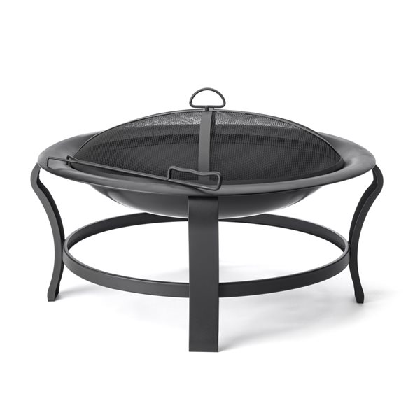 Luxury Living Furniture 30-in W Black Steel Wood-Burning Fire Pit