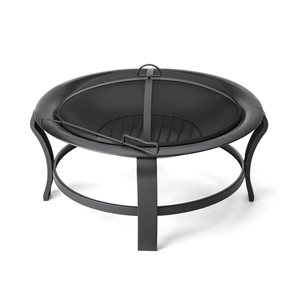 Luxury Living Furniture 30-in W Black Steel Wood-Burning Fire Pit