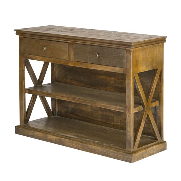 Luxury Living Furniture New York Pecan Rustic Sofa Table JL2782 RONA