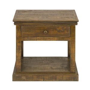 Luxury Living Furniture New York Pecan Wood Rectangular End Table
