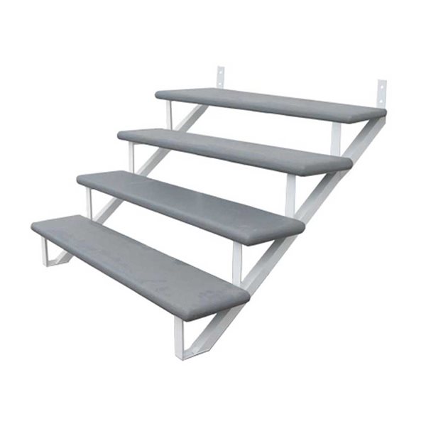 Pylex 4-Step White Aluminum Stair Stringer - 1 riser only