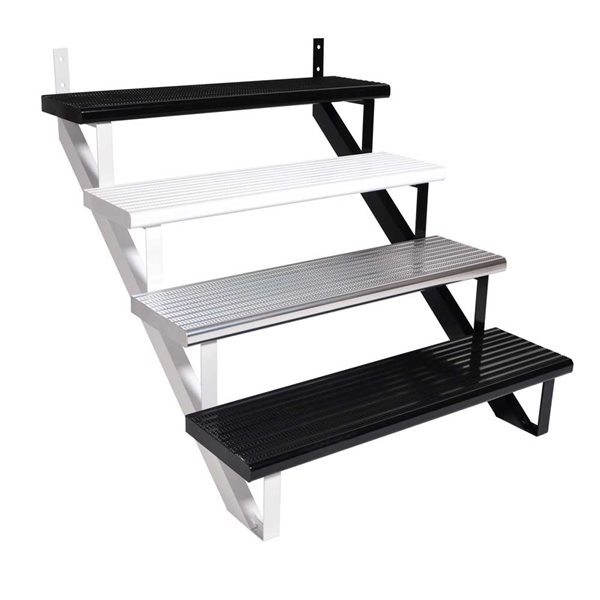 Pylex 4-Step White Aluminum Stair Stringer - 1 riser only