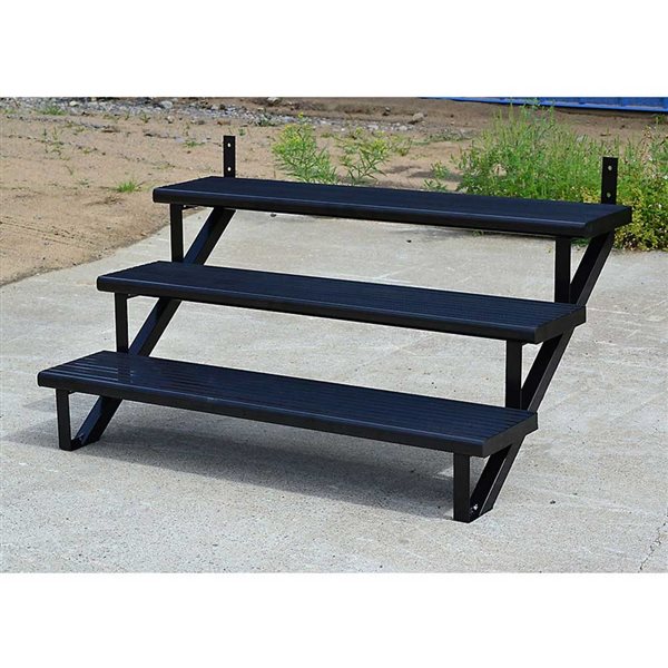 Pylex 4-Step Black Aluminum Stair Stringer - 1 riser only