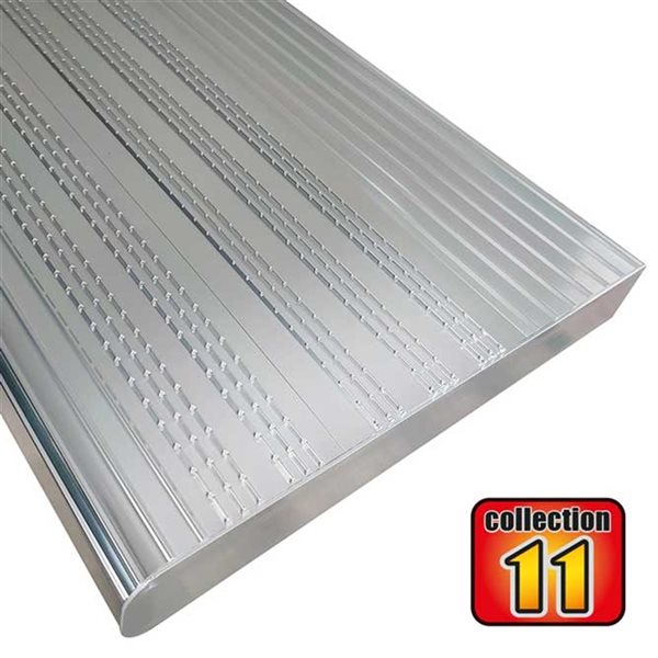 Marche d'escalier Collection 11 par Pylex argentée de 60 po x 11 po