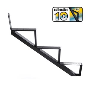 Pylex 3-Step Black Aluminum Stair Stringer - 1 riser only