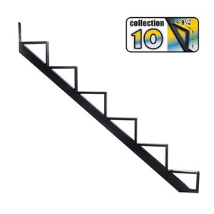 Pylex 6-Step Black Aluminum Stair Stringer - 1 riser only