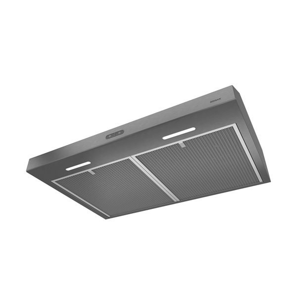 Broan Glacier 30-in 300 CFM Black Stainless Steel Under-Cabinet Range Hood