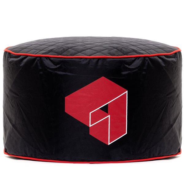 Gouchee Home Siteazee Modern Black/Red Polyester Blend Round Ottoman