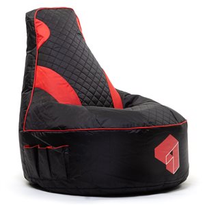 Gouchee Home Beadbox Modern Black/Red Polyester Blend Gaming Chair