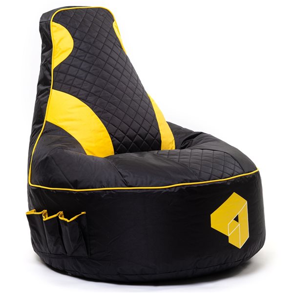 Gouchee Home Beadbox Modern Black/Yellow Polyester Blend Gaming Chair