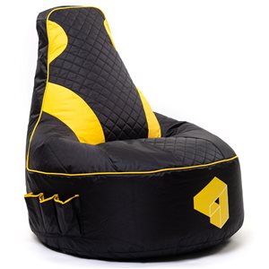 Gouchee Home Beadbox Modern Black/Yellow Polyester Blend Gaming Chair