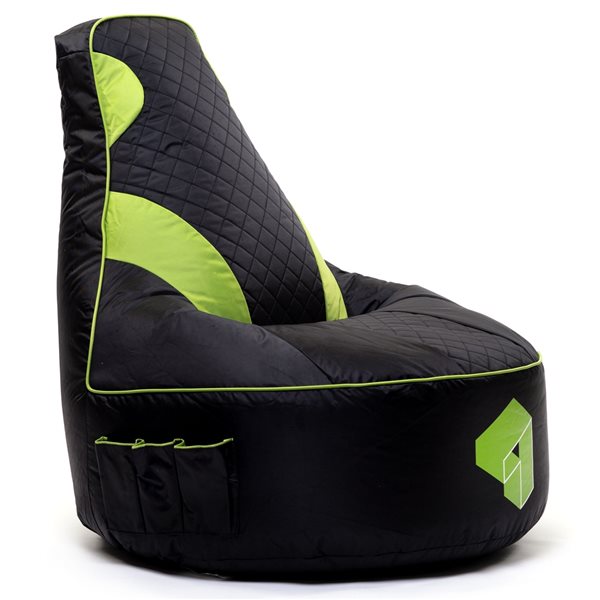 Gouchee Home Beadbox Modern Black/Green Polyester Blend Gaming Chair ...