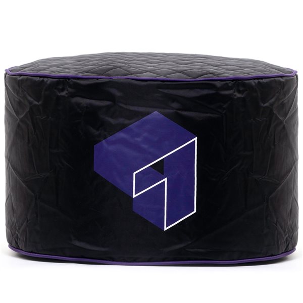 Gouchee Home Siteazee Modern Black/Purple Polyester Blend Round Ottoman