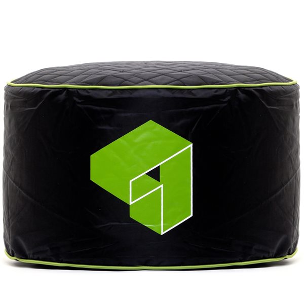 Gouchee Home Siteazee Modern Black/Green Polyester Blend Round Ottoman