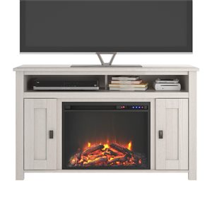 Ameriwood Home Ivory Oak TV Console with Fan-forced Electric Fireplace for TVs up to 50-in
