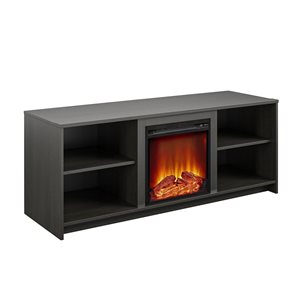 Ameriwood Home Courtland Espresso TV Stand with Fan-forced Electric Fireplace for TVs up to 65-in