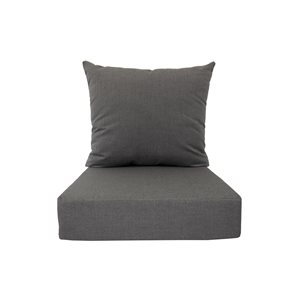 Bozanto Sunbrella Bliss Grey Deep Seat Patio Chair Cushion