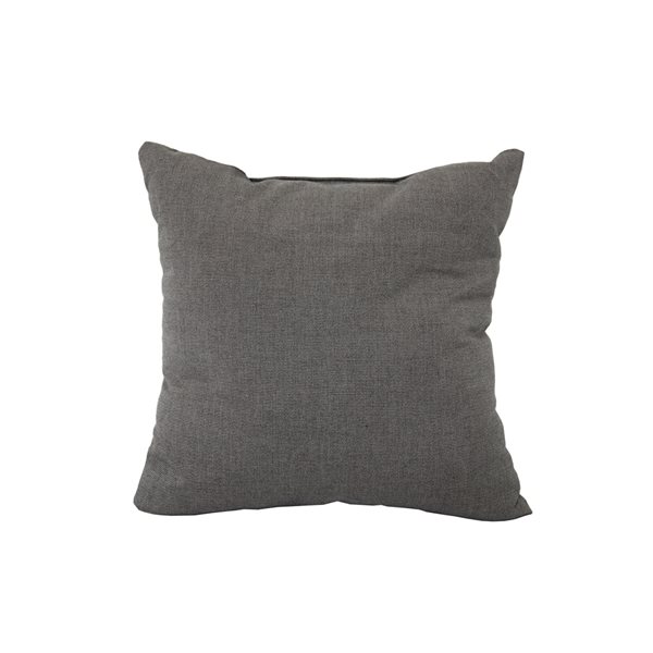 Coussin décoratif Bozanto carré gris de 20 po x 20 po