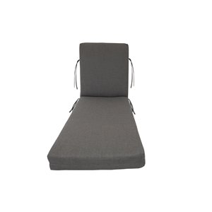 Coussin de chaise longue Bliss gris en tissu Sunbrella par Bozanto Inc