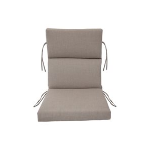 Coussin de chaise extérieur Bliss à haut dossier en tissu Sunbrella beige par Bozanto Inc