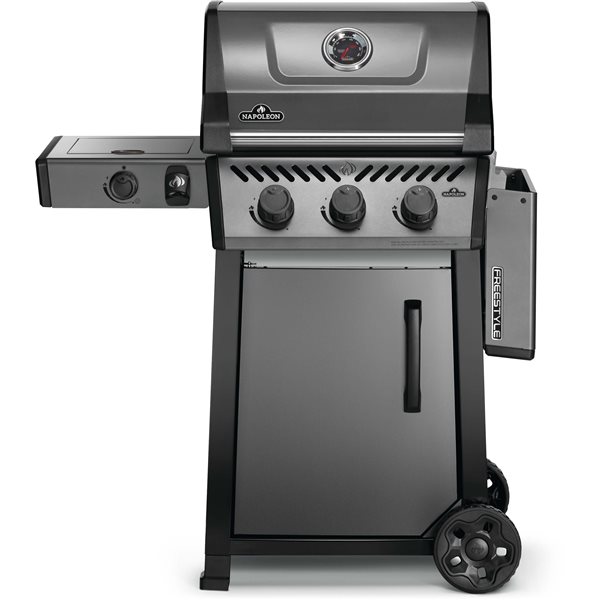 Barbecue au propane Freestyle 365 Napoleon avec brûleur latéral en acier gris anthracite 33 000 BTU