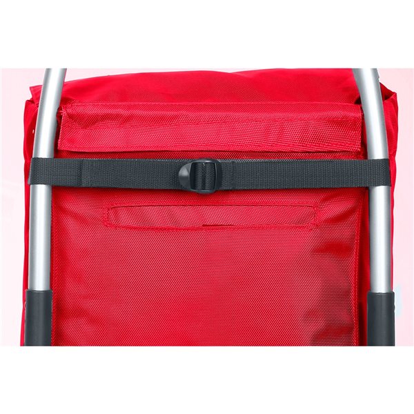 Chariot de magasinage Go Two Compact pliable noir/rouge cerise par Playmarket