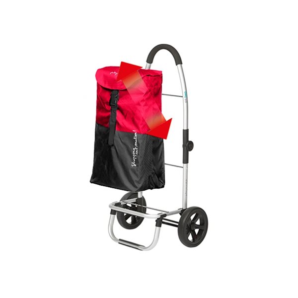 Playmarket Go Two Compact Cherry/Black Foldable Shopping Cart