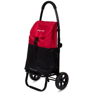 Chariot de magasinage Go Two Compact pliable noir/rouge cerise par Playmarket