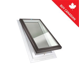 Columbia Double Glazed Clear 22.5 x 46.5 Self Flashing Manual Venting Glass Skylight - Brown