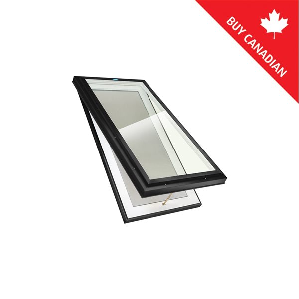 Columbia Triple Glazed Clear 22.5 x 46.5 Curb Mount Manual Venting Glass Skylight - Black