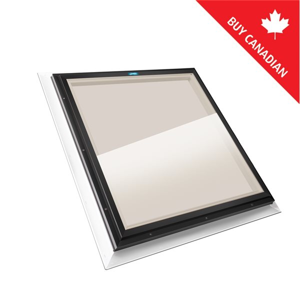 Columbia Double Glazed Bronze 30.5 x 30.5 Self Flashing Glass Fixed Skylight - Black