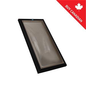 Columbia Skylights 22.5-in x 22.5-in Black Fixed Curb Mount Bronze Tinted Acrylic Dome Skylight