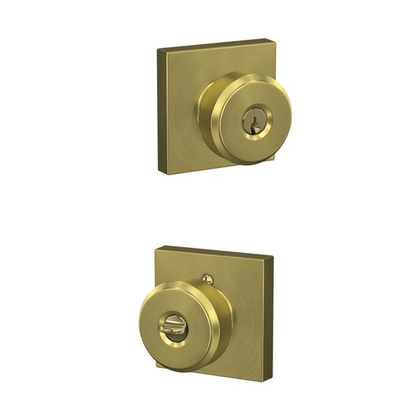 Home Front by Schlage Marwood Satin Nickel Exterior Single-cylinder  deadbolt Keyed Entry Door Knob Combo Pack in the Door Knobs department at