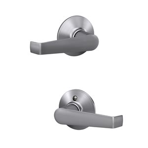 Schlage F Series Elan Satin Chrome No Deadbolt Reversible Passage Door Handle