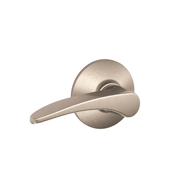 Schlage F Series Manhattan Satin Nickel No Deadbolt Reversible Passage Door Handle